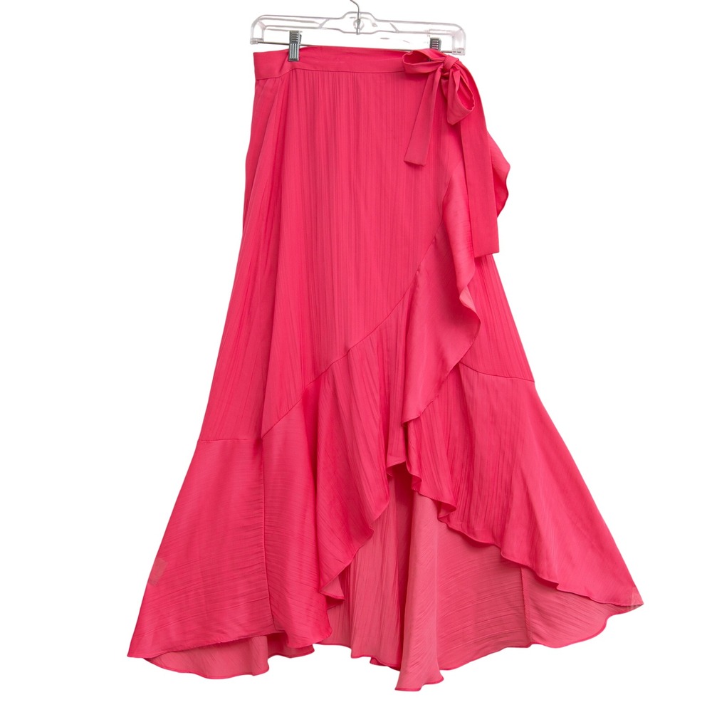 Maeve by Anthropologie Maxi Skirt Pink Ruffle Sz XXS Romantic BarbieCore Festive